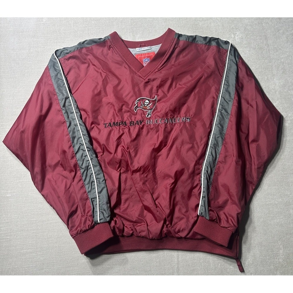 Vintage Reebok Tampa Bay Buccaneers Windbreaker Jacket Youth XL Red Pullover